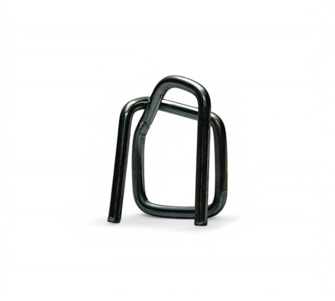 12mm wire buckles shown in cartons of 1000 for strong tension retention in manual strapping