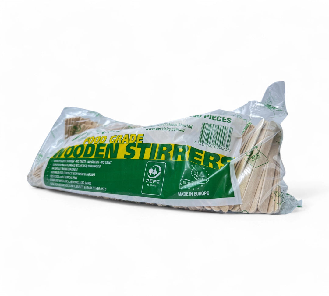 Wooden stirrers displayed in bulk for stirring coffee or drinks in cafŽs offices or events