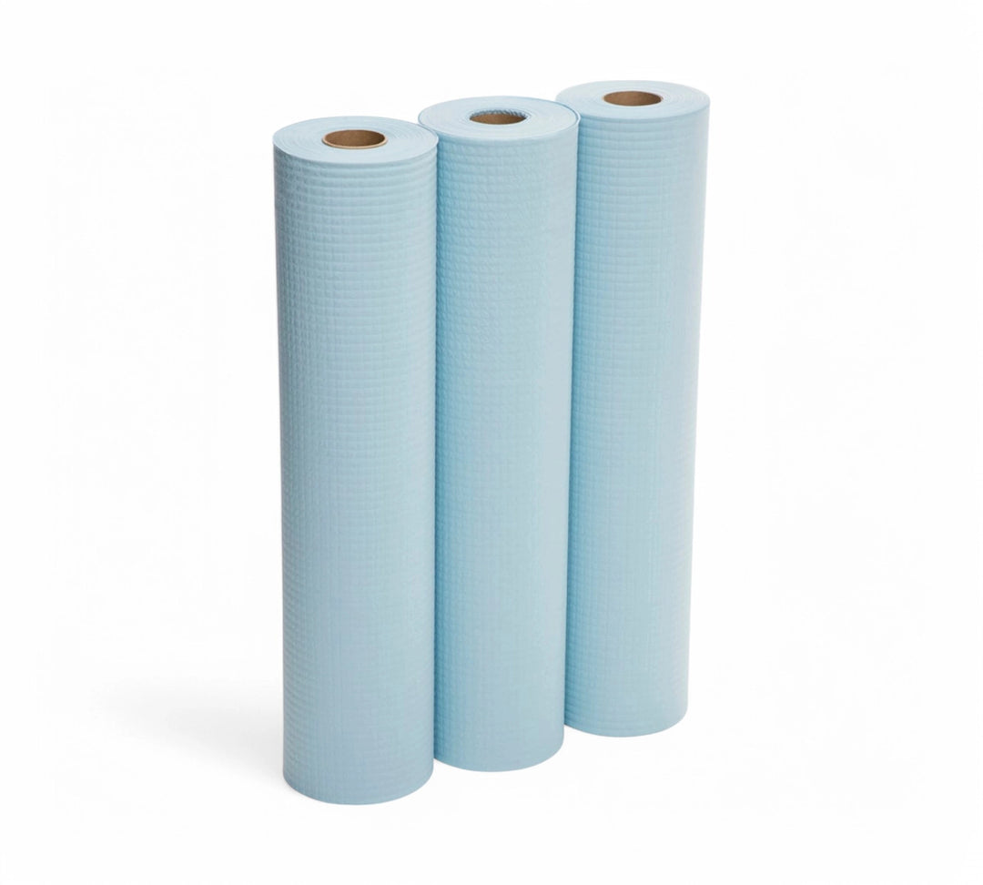 Wypall X50 blue wipers 4193 shown rolled for workshop industrial or kitchen use with high absorbency