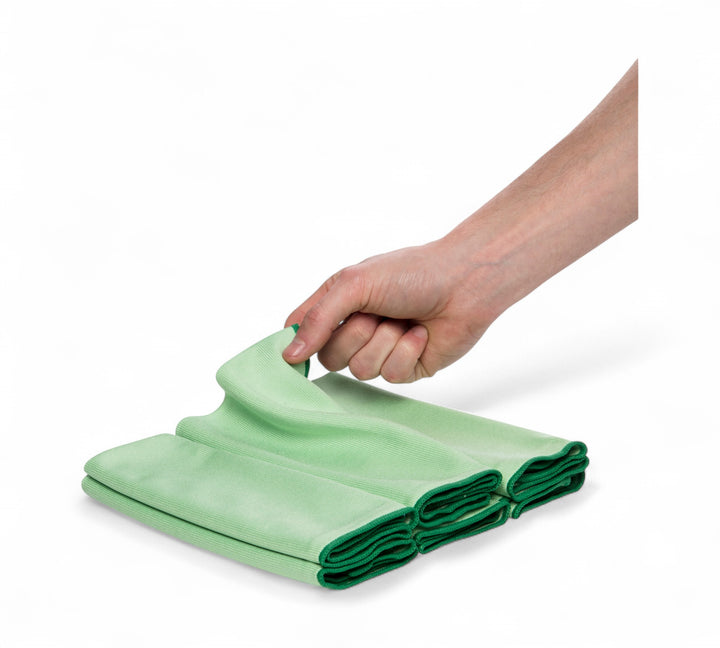 Wypall 83630 microfibre cloth green displayed for HACCP-aligned cleaning in kitchens healthcare or commercial spaces